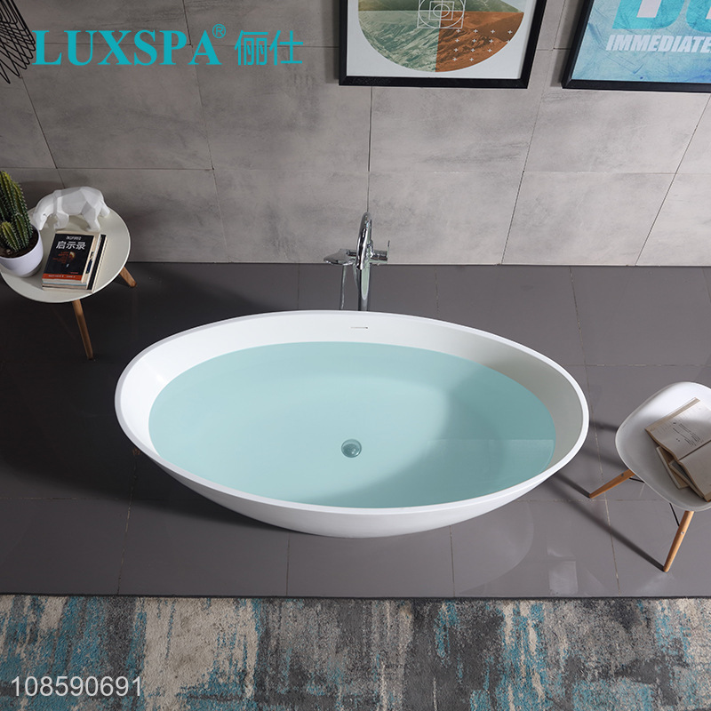 Wholesale Japanses style artificial stone solid surface freestanding bathtub