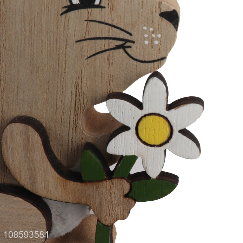 Good selling wooden rabbit decoration Easter tabletop decoration