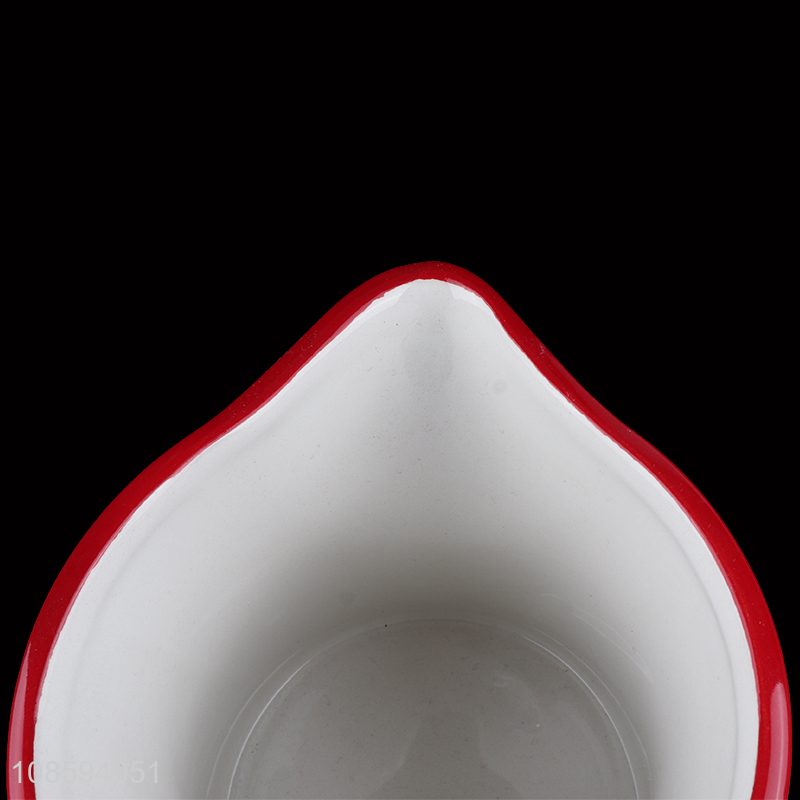 Hot selling Christmas ceramic milk pot porcelain sauce boat