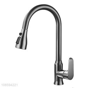 Factory supply single handle kitchen faucet with pull down sprayer