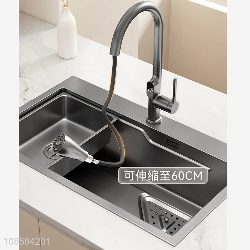 Wholesale pull out kitchen faucet with with temperature digital display