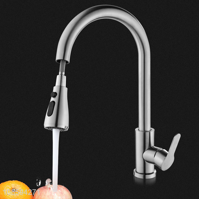 Custom stainless steel pull out kitchen faucet hot cold water faucet