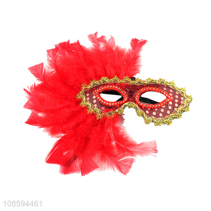 Most popular party supplies feather party mask for sale