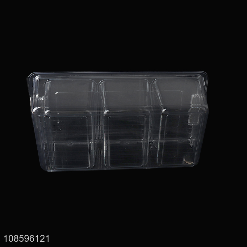 High quality transparent 3-compartment plastic refrigerator storage box