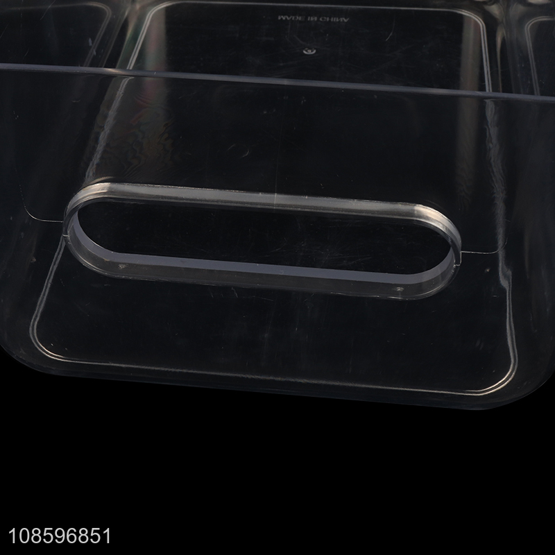 Yiwu factory plastic large capacity food storage box with handle