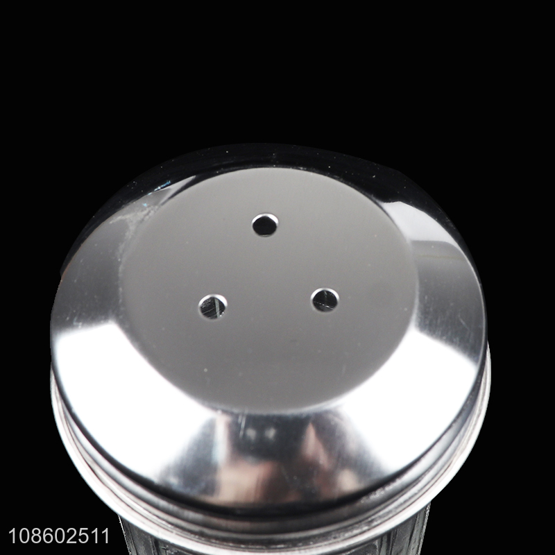 High quality glass spice salt pepper shaker with metal lid