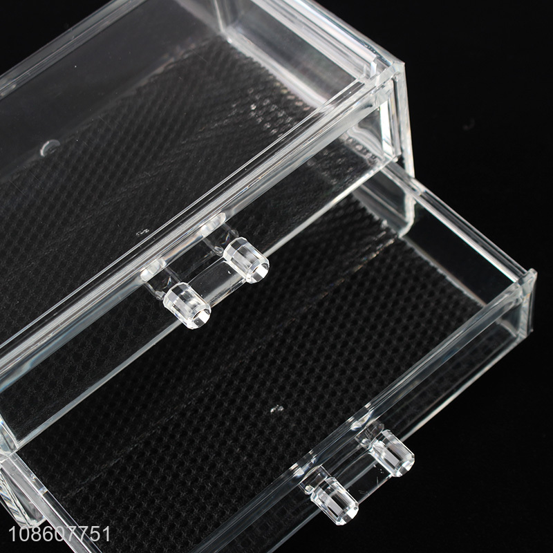 Wholesale clear acrylic makeup organizer stackable display drawers