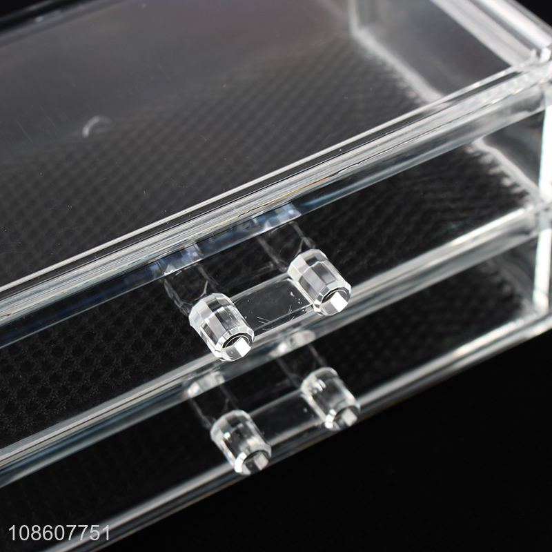 Wholesale clear acrylic makeup organizer stackable display drawers