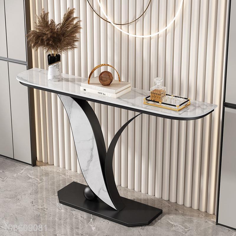 Hot selling metal frame marble top console table for hallway