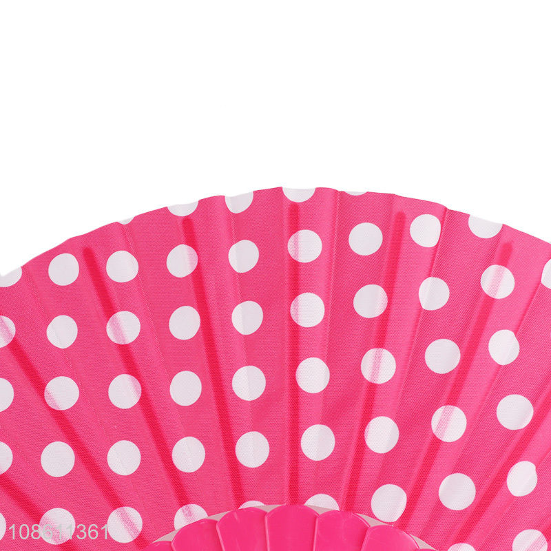 Hot selling polka dot folding hand fan handheld fans for women