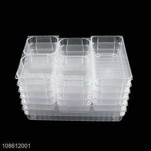 Factory price clear plastic bathroom drawer organizers set for sale