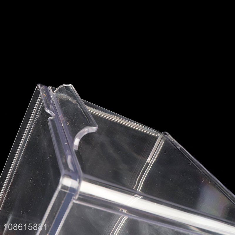 High quality clear plastic makeup organizer stackable storage box