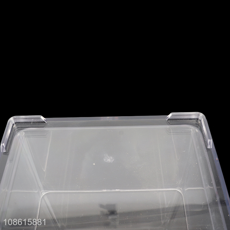 High quality clear plastic makeup organizer stackable storage box