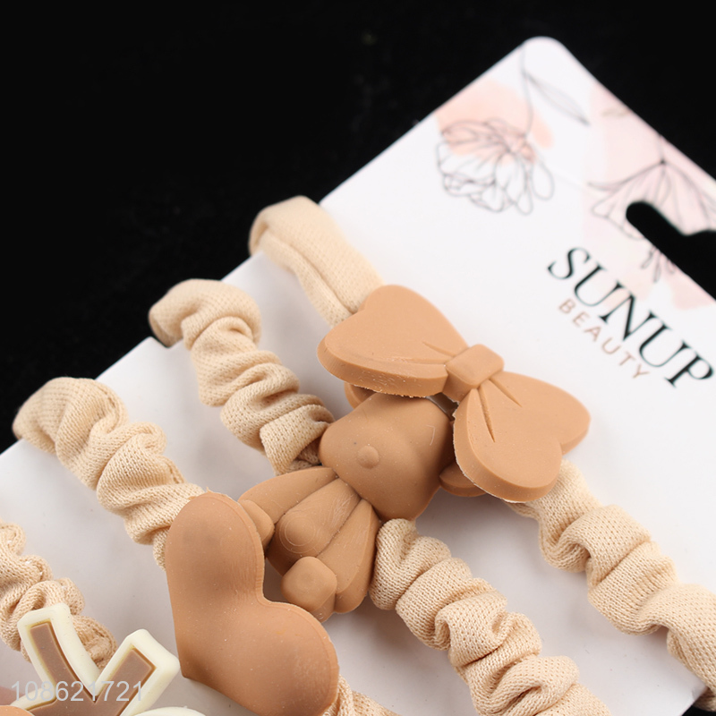 Good quality milk tea color elastic hair bands hair ties