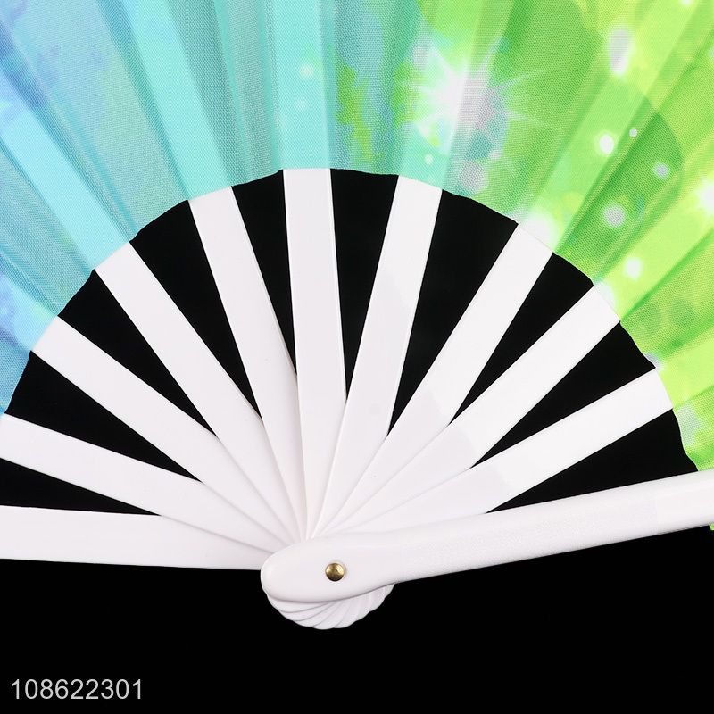Yiwu market portable summer folding fan rainbow fluorescent fan