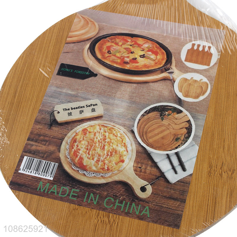 Wholesale wooden pizza serving board wooden cutting board with handle