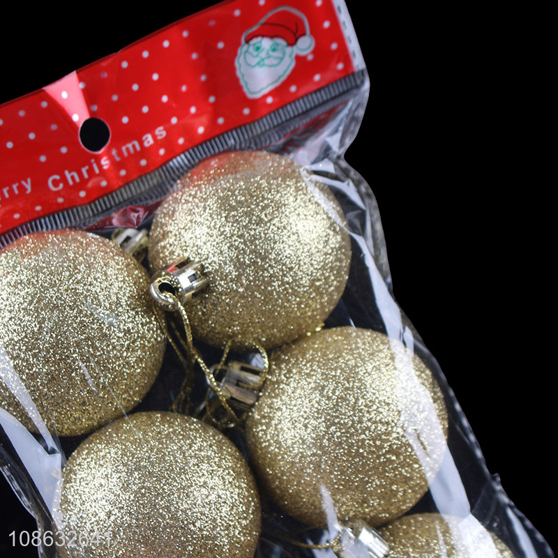 Low price 6pcs hanging christmas ball for xmas tree decoration