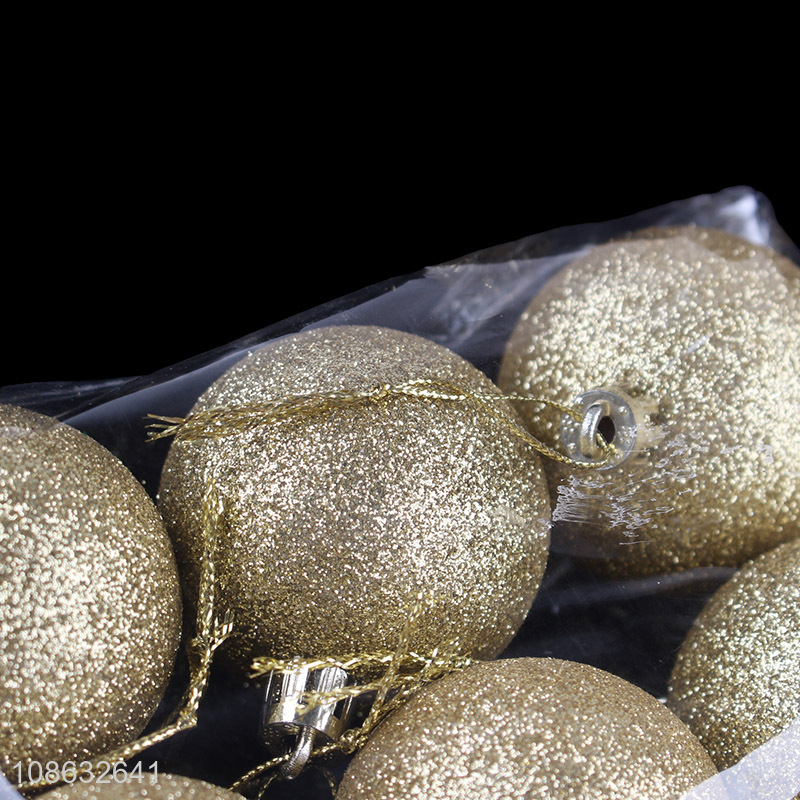 Low price 6pcs hanging christmas ball for xmas tree decoration