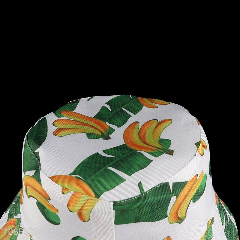 Hot products banana pattern beach hat bucket hat for outdoor