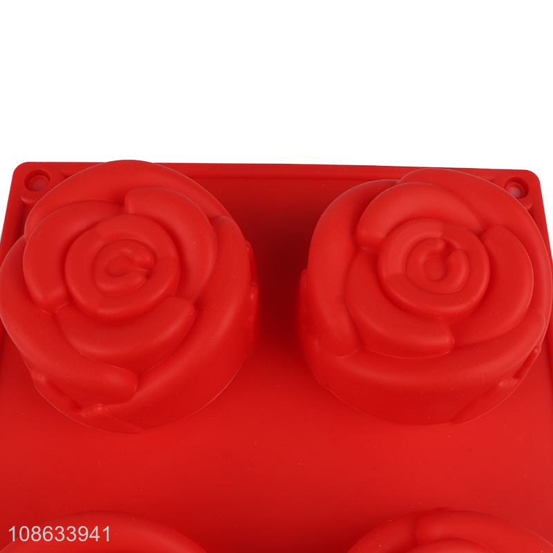 Hot sale rose shaped silicone cake molds jelly molds