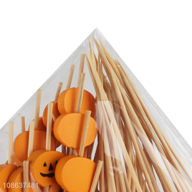 Popular product 50pcs bamboo fruit picks Halloween party picks
