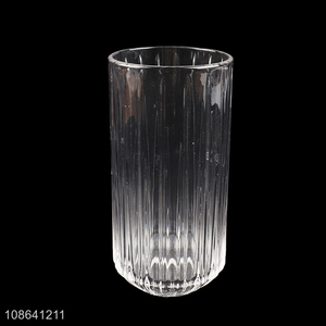 High quality clear ribbed glass water cup juice cup wholesale