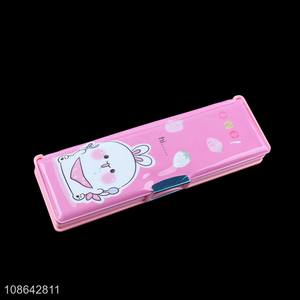 Good quality cute cartoon plastic stationery case pencil case