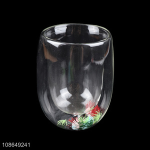 Top selling double wall glass water cup drinking cup wholesale