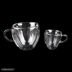 China products clear glass water cup drinking cup with handle