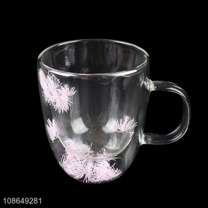 China products clear glass double wall water cup drinking cup
