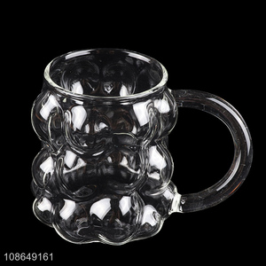 Hot selling glass drinking cup coffee mug with handle