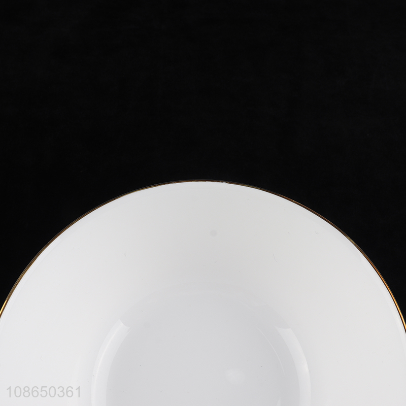 Wholesale round white jade opal glass bowl soup bowl serving bowl