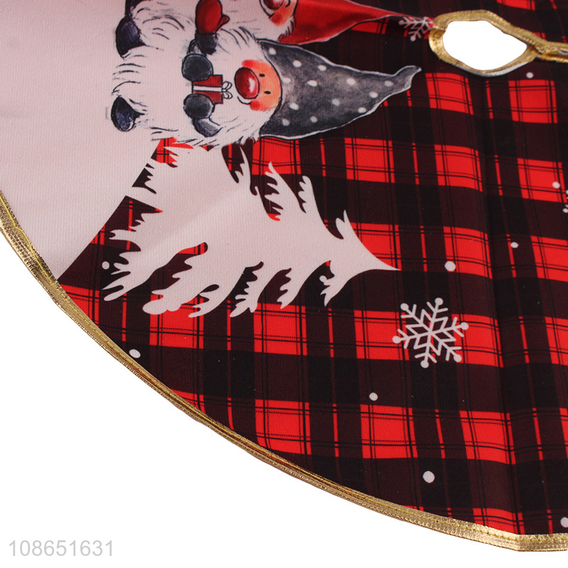 Factory direct sale christmas decoration red plaid tree skirt