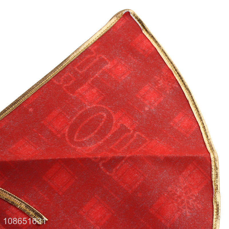 Factory direct sale christmas decoration red plaid tree skirt