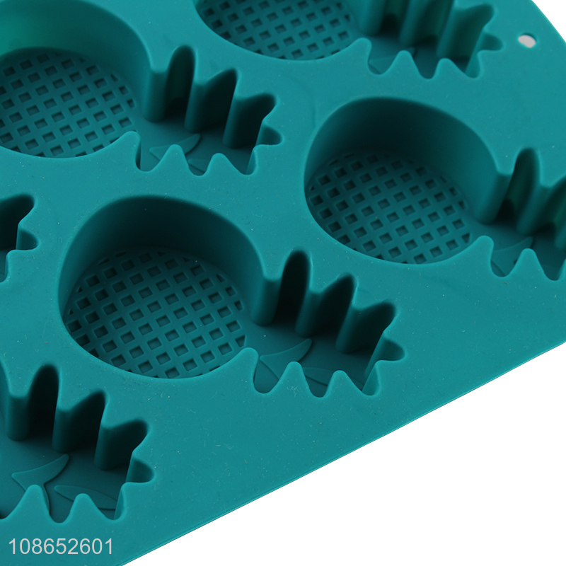 Wholesale 6-cavity pineapple shape non-stick silicone cake molds for baking