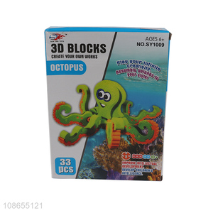 China factory cartoon kids octopus 3d puzzle toys educational games