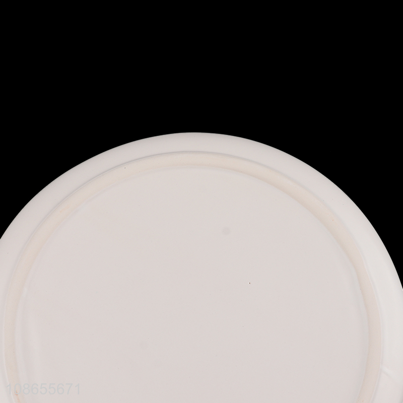 Wholesale round glazed ceramic plate porcelain dish artistic dinnerware
