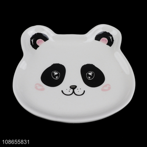 New product cute cartoon panda ceramic dining <em>plate</em> for kids children