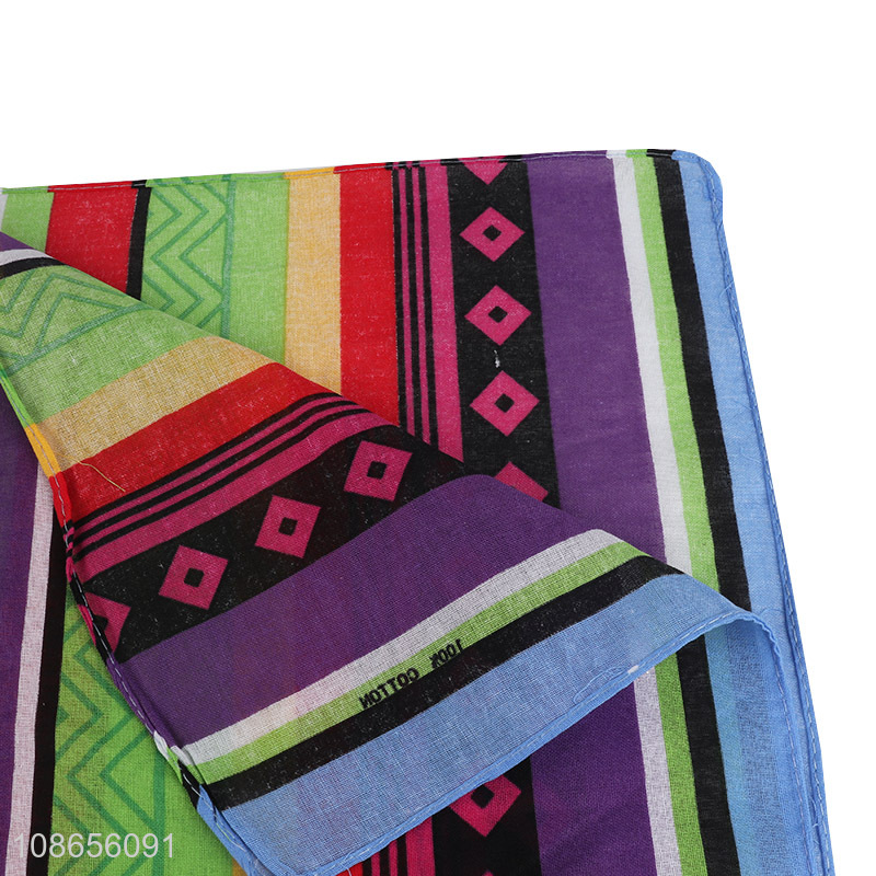 Good selling colourful cotton cloth bandana head scarf kerchief