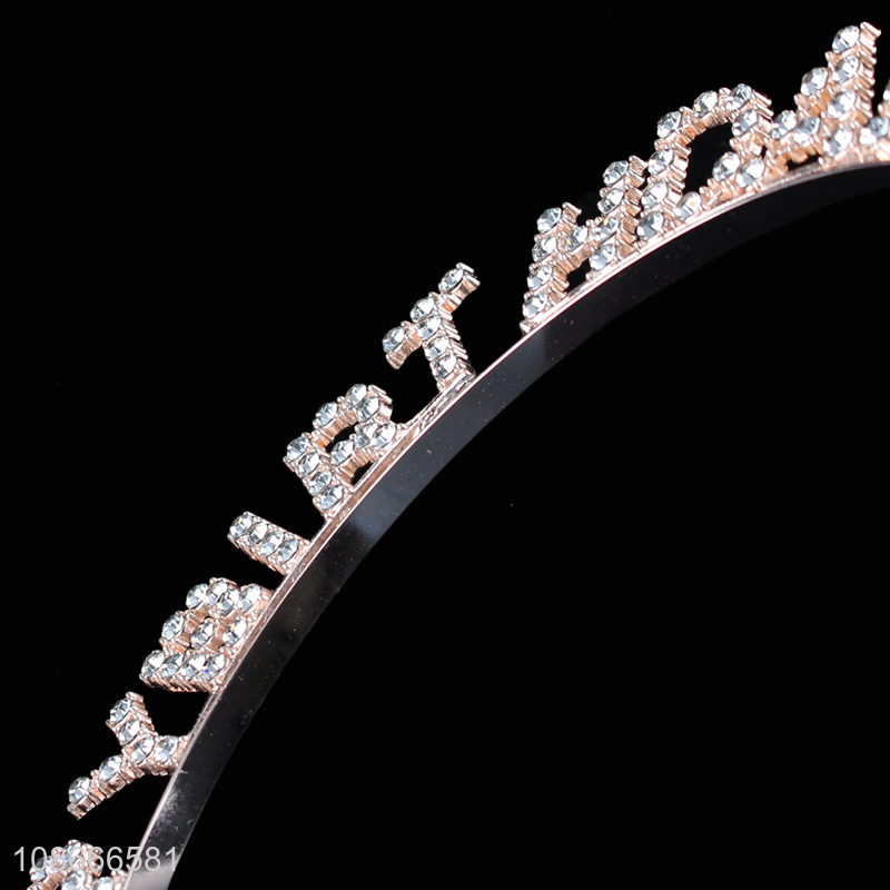 New product crystal rhinestone hair hoop birthday party headband