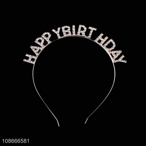 New product crystal rhinestone hair hoop birthday party headband