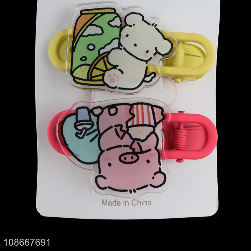 Factory price cartoon animal series cute hairpin hair clips for girls