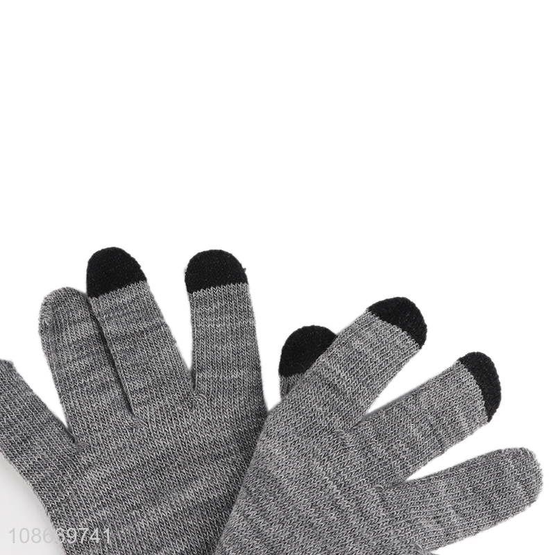 Hot selling winter warm touch screen texting knitted gloves for men