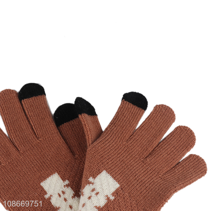 Good quality winter warm touch screen texting gloves for women girls