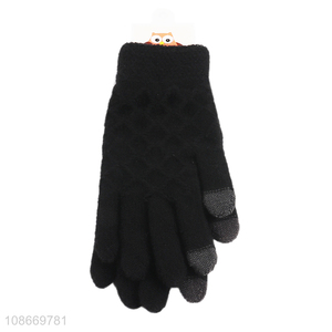 Wholesale men's winter warm gloves with sensitive touch screen texting