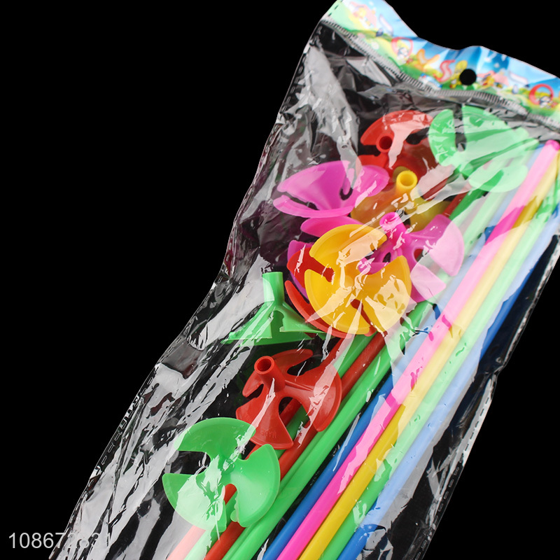 Factory direct sale colourful plastic balloon rod set for party supplies