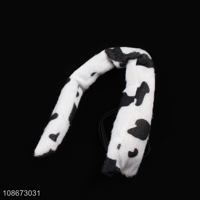 New product Halloween cow cosplay costume set with cow ear headband, tail and bow tie