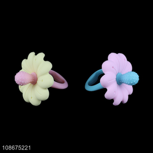Good quality flower shape silicone baby teether toy for infants