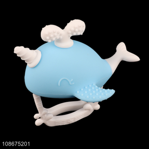 High quality cute whale shape baby teether soft baby chew toy
