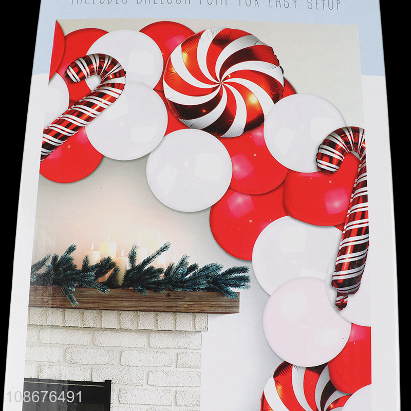 Yiwu factory christmas series candy cane balloon kit with balloon pump